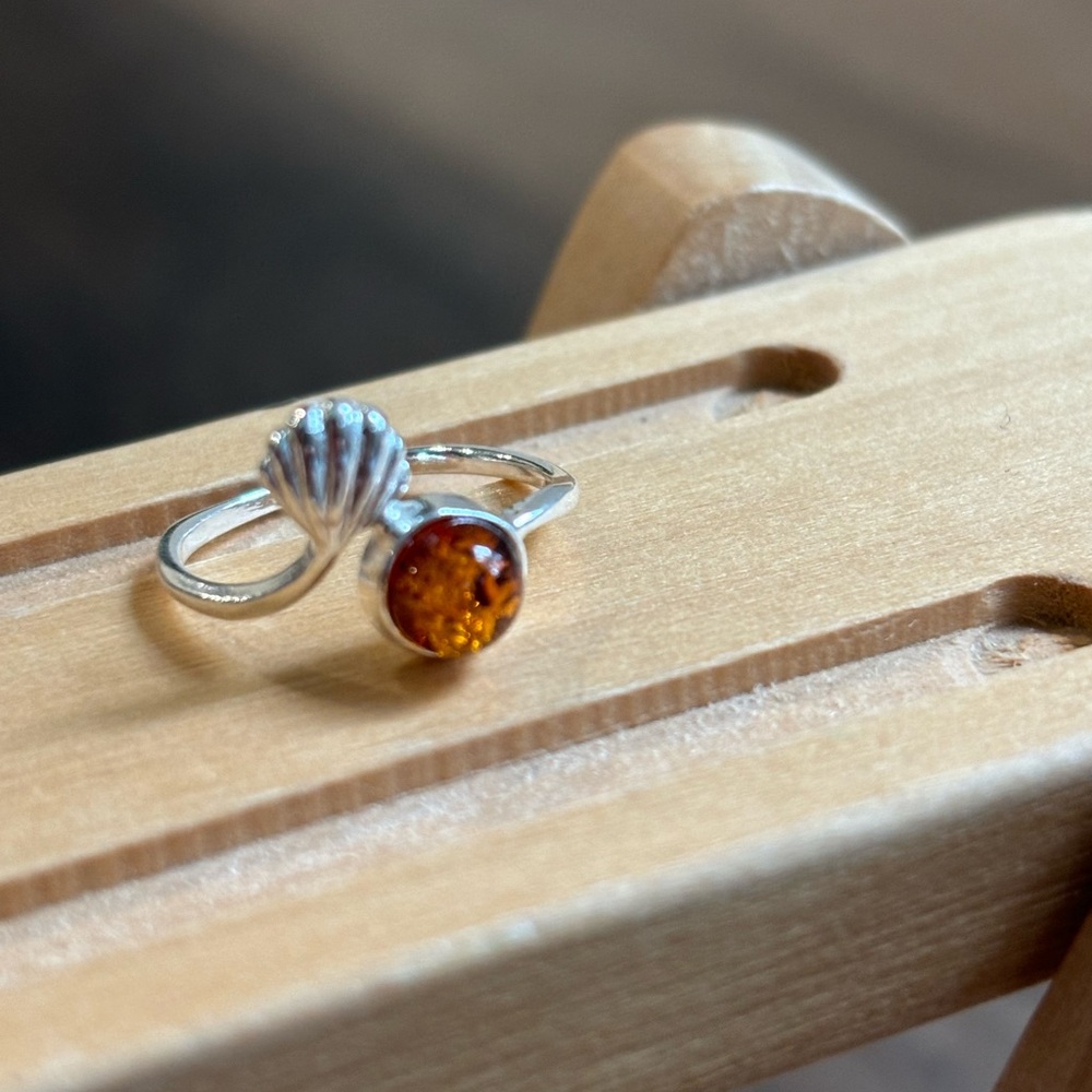 Baltic amber ring 925